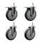 Service Caster 6 Inch Thermoplastic  Rubber Swivel 34 Inch Threaded Stem Caster Set 2 Total Lock Brakes SCC-TSTTL20S614-TPRB-34212-2-S-2 - alternate 1